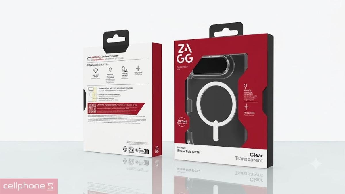 Chính sách thay thế ốp lưng iPhone Duo Zagg Crystal Palace Lite With Magsafe Clear