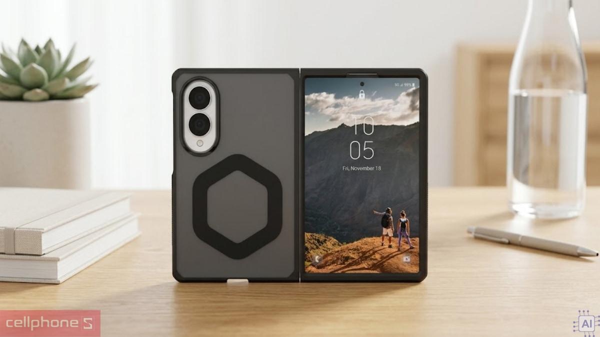 Chất liệu PC và TPU của ốp lưng Samsung Galaxy Z Fold 8 UAG Mouve with MagSafe giúp hạn chế va đập