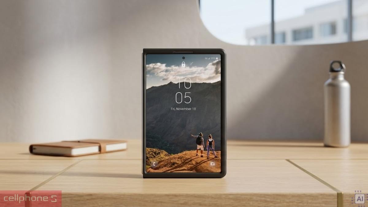 Thiết kế bản lề mở của ốp lưng Samsung Galaxy Z Fold 8 UAG Mouve with MagSafe giúp thao tác gập được tối ưu
