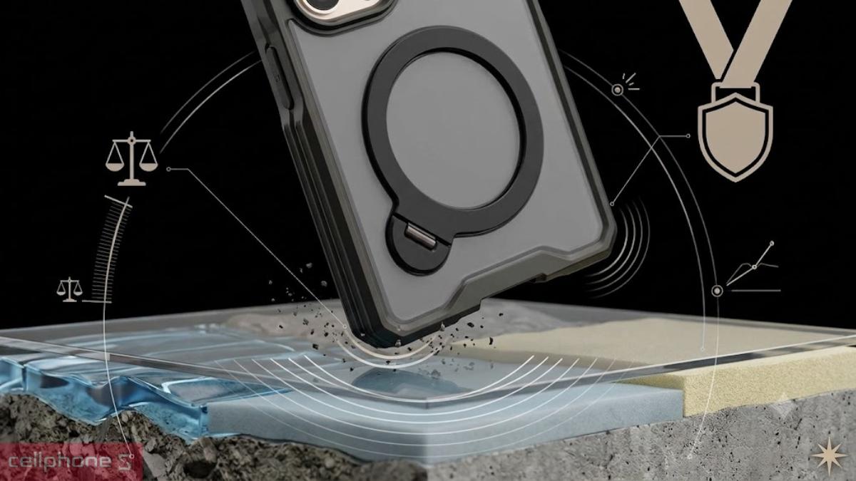 Ốp lưng Samsung Galaxy Z Fold 8 UAG Mouve XTE with MagSafe được hỗ trợ khả năng bảo vệ khi rơi theo tiêu chuẩn quân sự MIL STD 810g