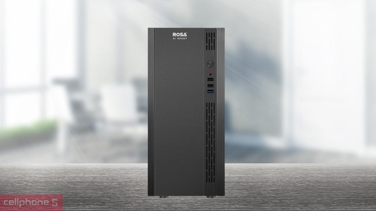 PC ROSA OFFICE AMD R5 5500GT với thiết kế vỏ máy MATX nhỏ gọn