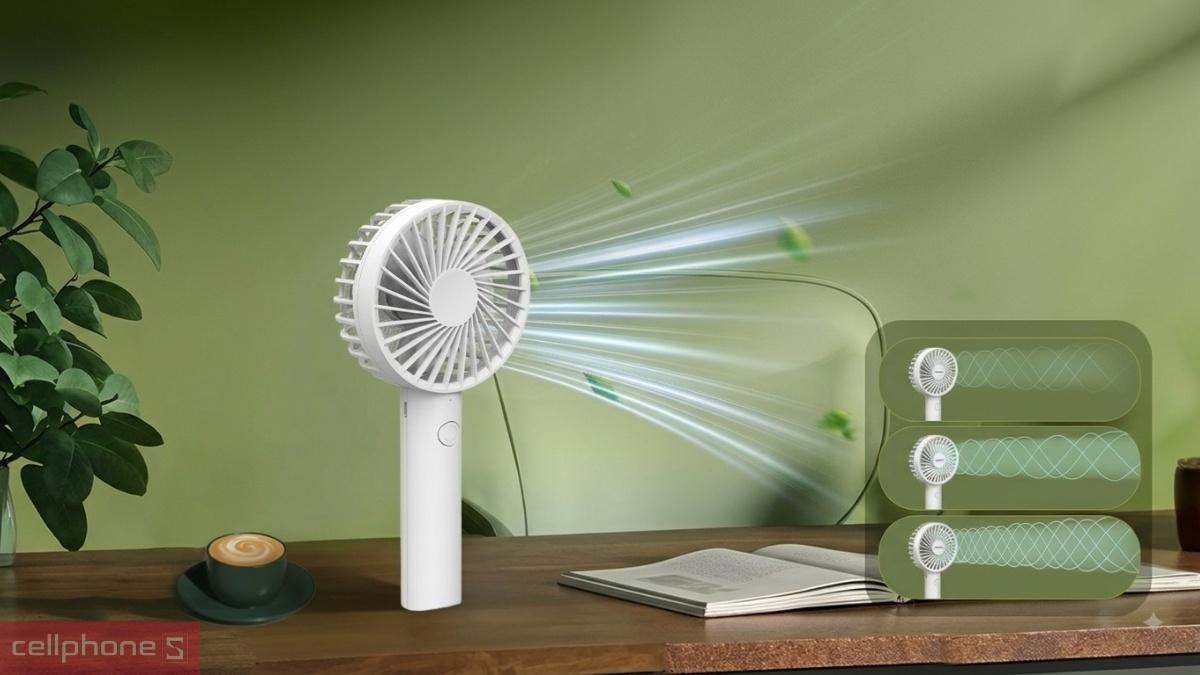 Các tốc độ gió của quạt sạc mini cầm tay Sunhouse SHD7109