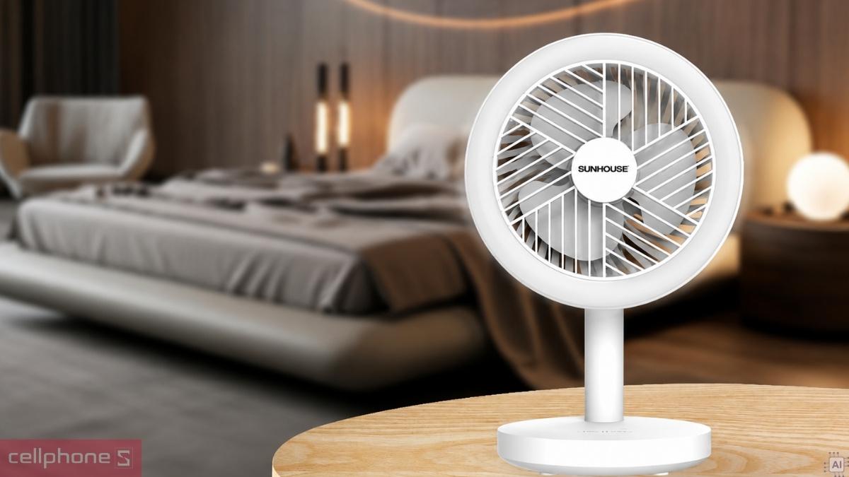 Đèn LED quạt sạc mini SUNHOUSE SHD7114