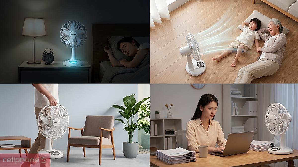 Quạt tích điện Sunhouse SHD7228 dành cho nhiều nhóm người dùng
