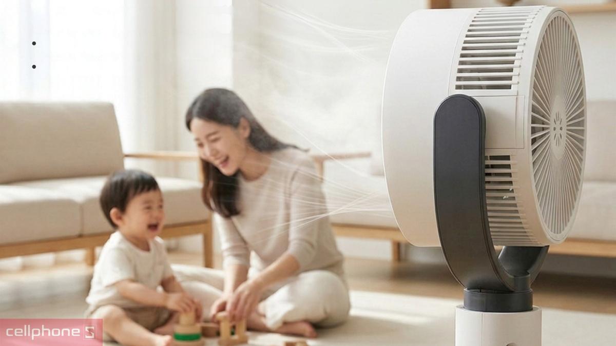 Động cơ vận hành êm ái trên quạt tuần hoàn không khí MAGIC A-256