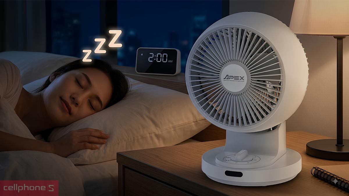 Quạt tuần hoàn không khí Sunhouse Apex APF7310W không gây tiếng ồn lớn khi sử dụng ban đêm