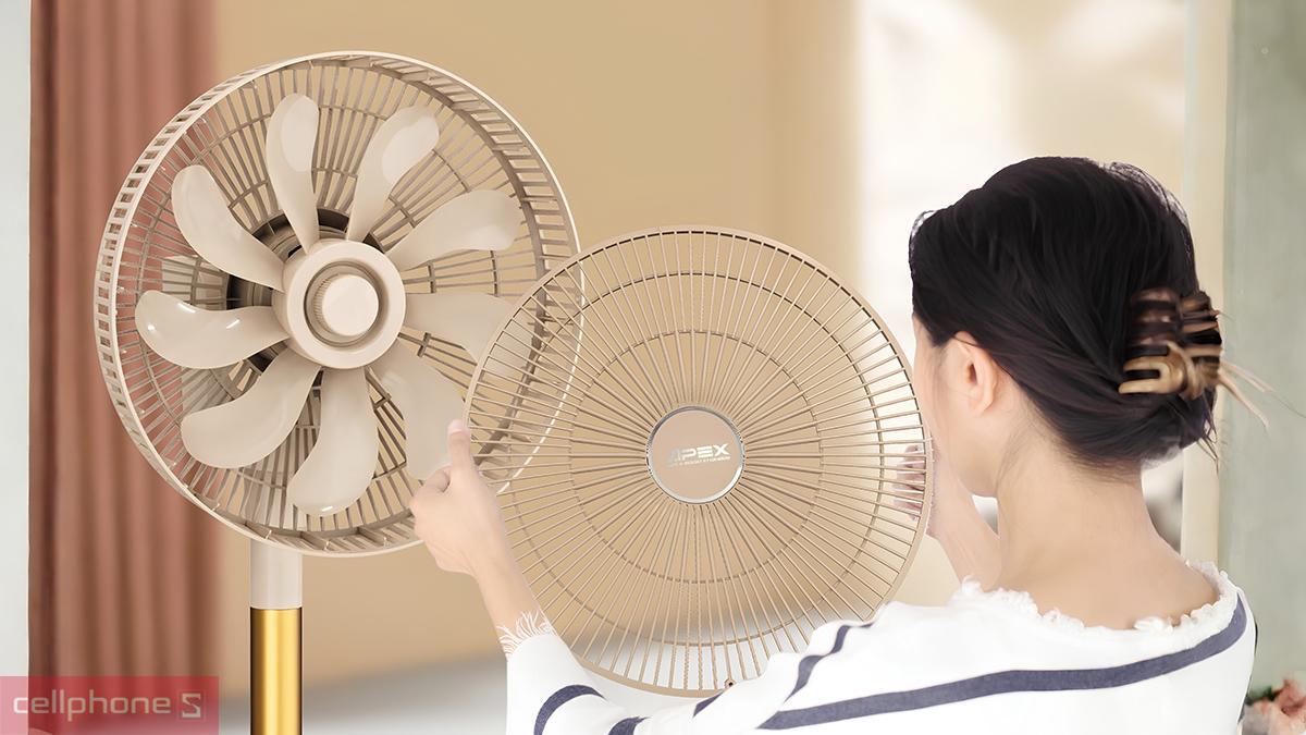 Đầu quạt tuần hoàn không khí Sunhouse Apex APF7326B dễ tháo rời để làm sạch định kỳ
