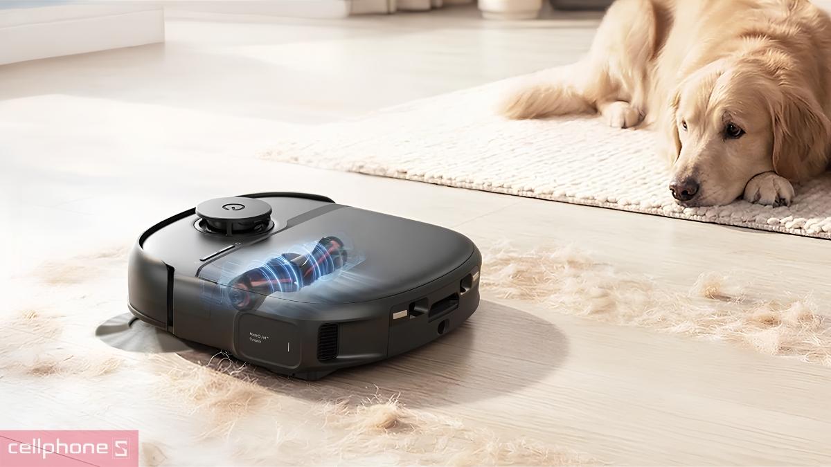 Chổi cuốn DuoSpiral của Eufy Robot Vacuum Omni C28 gần như không bị rối tóc khi dùng