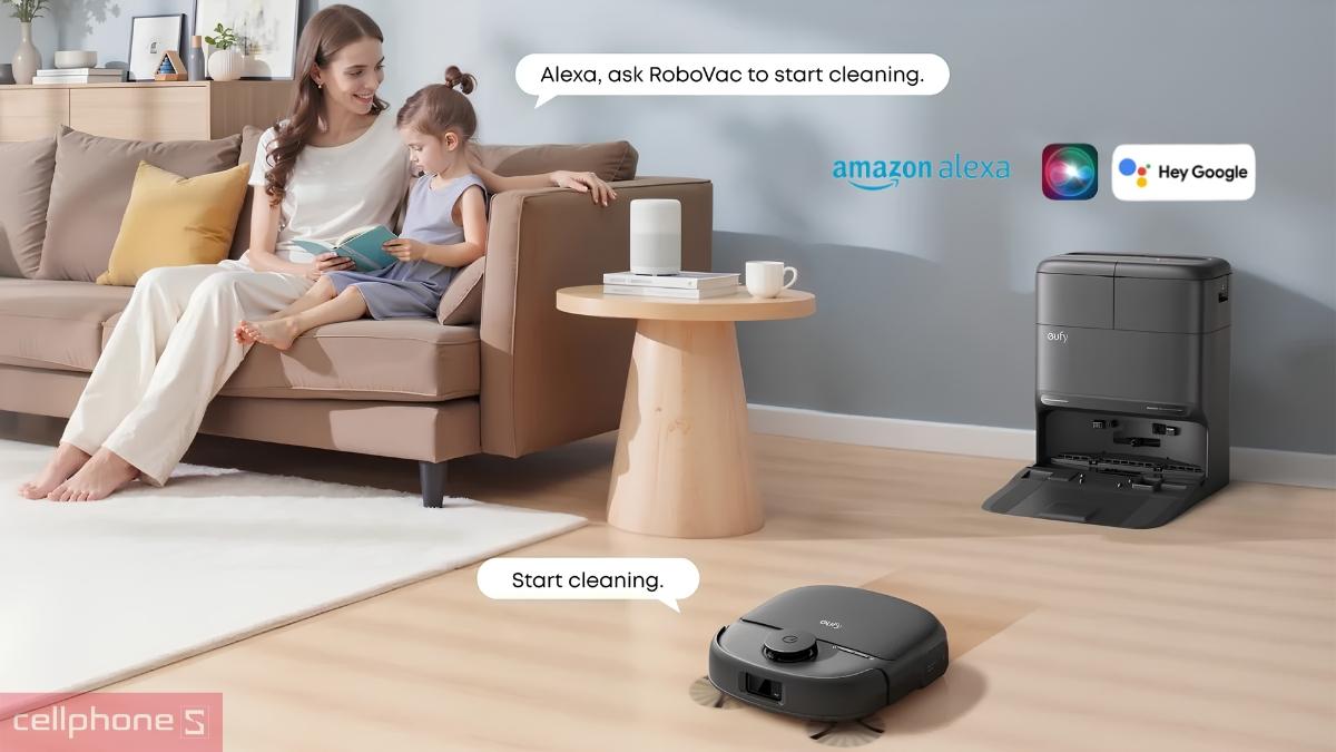 Eufy Robot Vacuum Omni C28 có thể điều khiển bằng giọng nói qua Alexa, Siri và Google Assistant