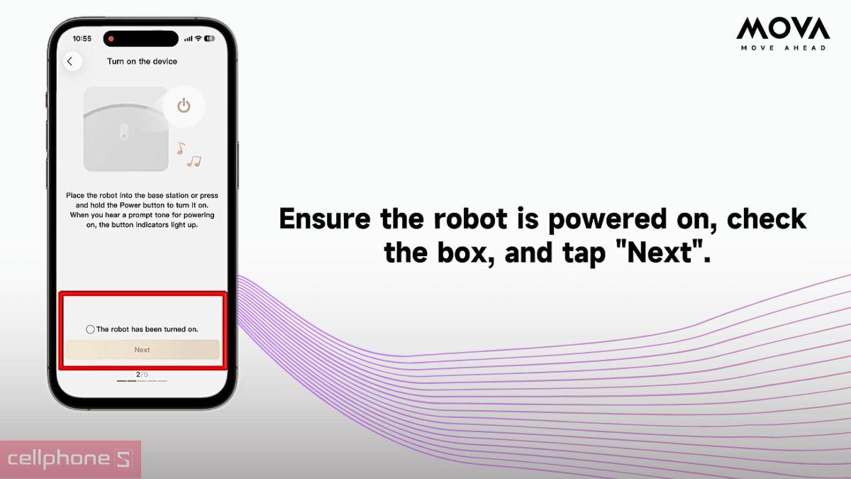 Ứng dụng Mova Home hỗ trợ đăng ký tài khoản để kết nối robot hút bụi lau nhà Mova S70 Roller