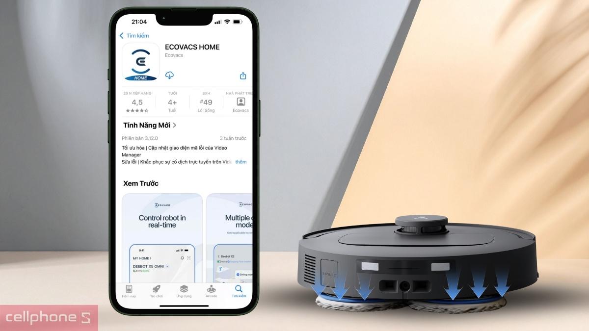 Cài đặt ứng dụng ECOVACS Home để kết nối và quản lý Robot hút bụi thông minh Ecovacs T30C Prime Omni