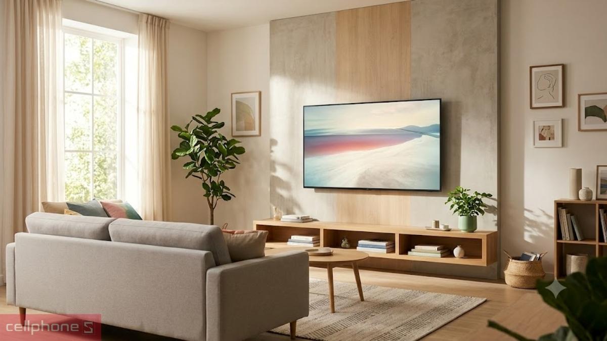 Smart tivi Samsung Mini-Led 4K 50 inch 2026 (50M1EH) kích thước gọn gàng cùng trọng lượng nhẹ giúp tivi dễ dàng lắp đặt, treo tường hoặc bố trí trên kệ