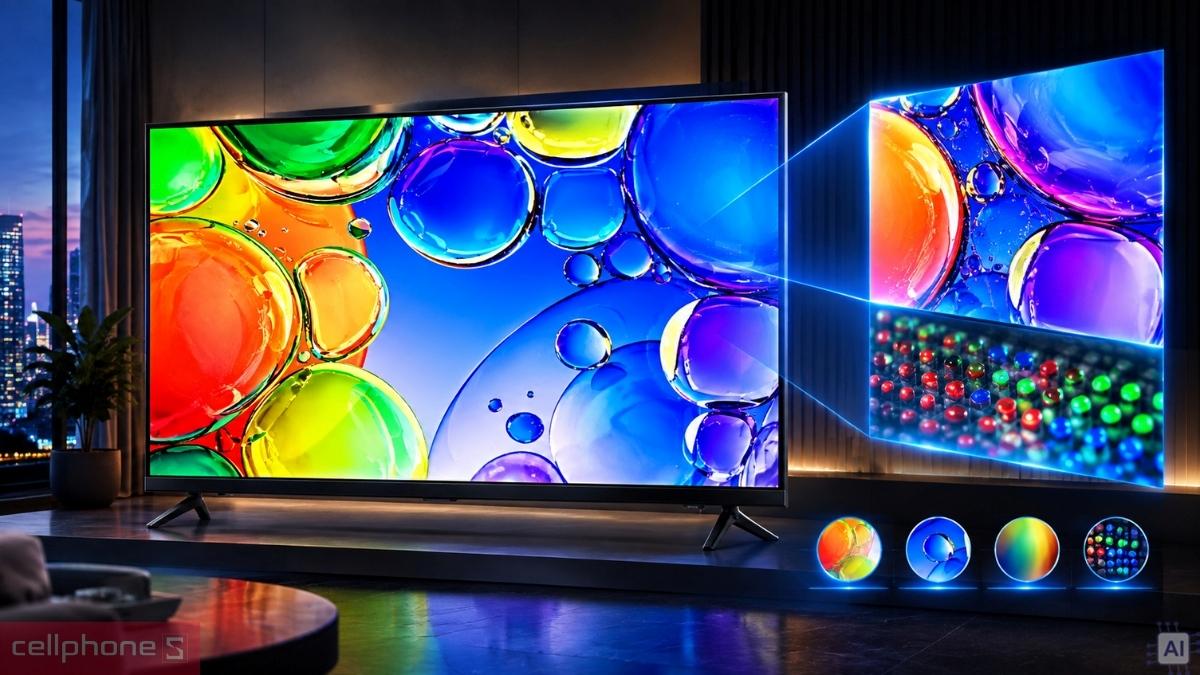 Smart tivi Samsung QLED FHD 40 inch 2025 40Q5FA sử dụng tấm nền QLED kết hợp chip Hyper Real tối ưu chất lượng hình ảnh