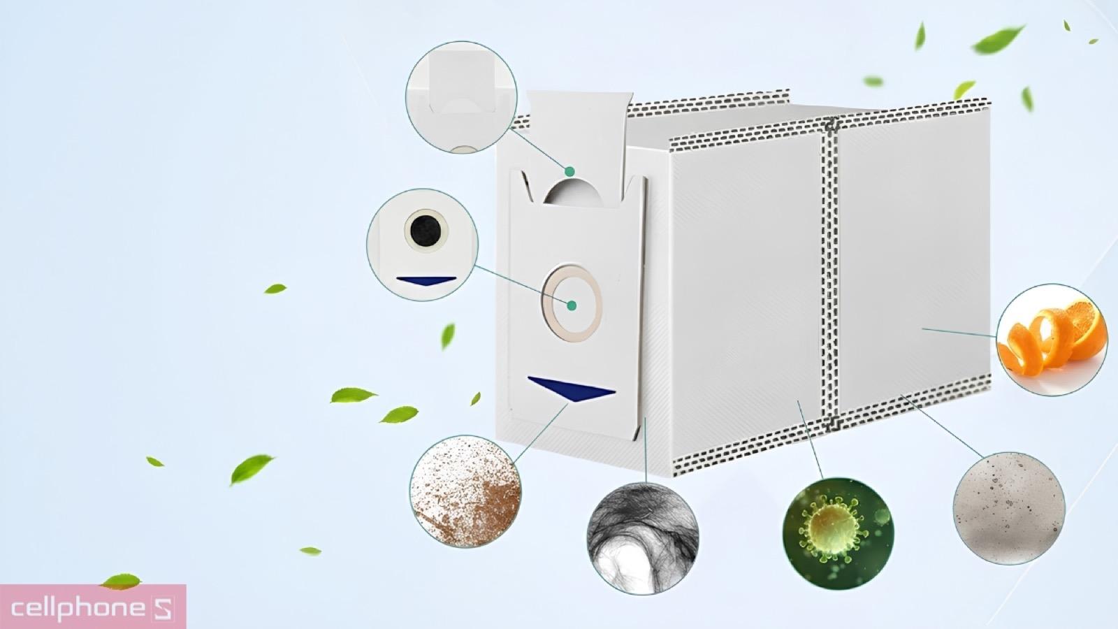 Vải kháng khuẩn ion bạc trên túi đựng rác (set 3) cho Ecovacs T30 Omni/ T30 Pro Omni/ T30E Pro Omni