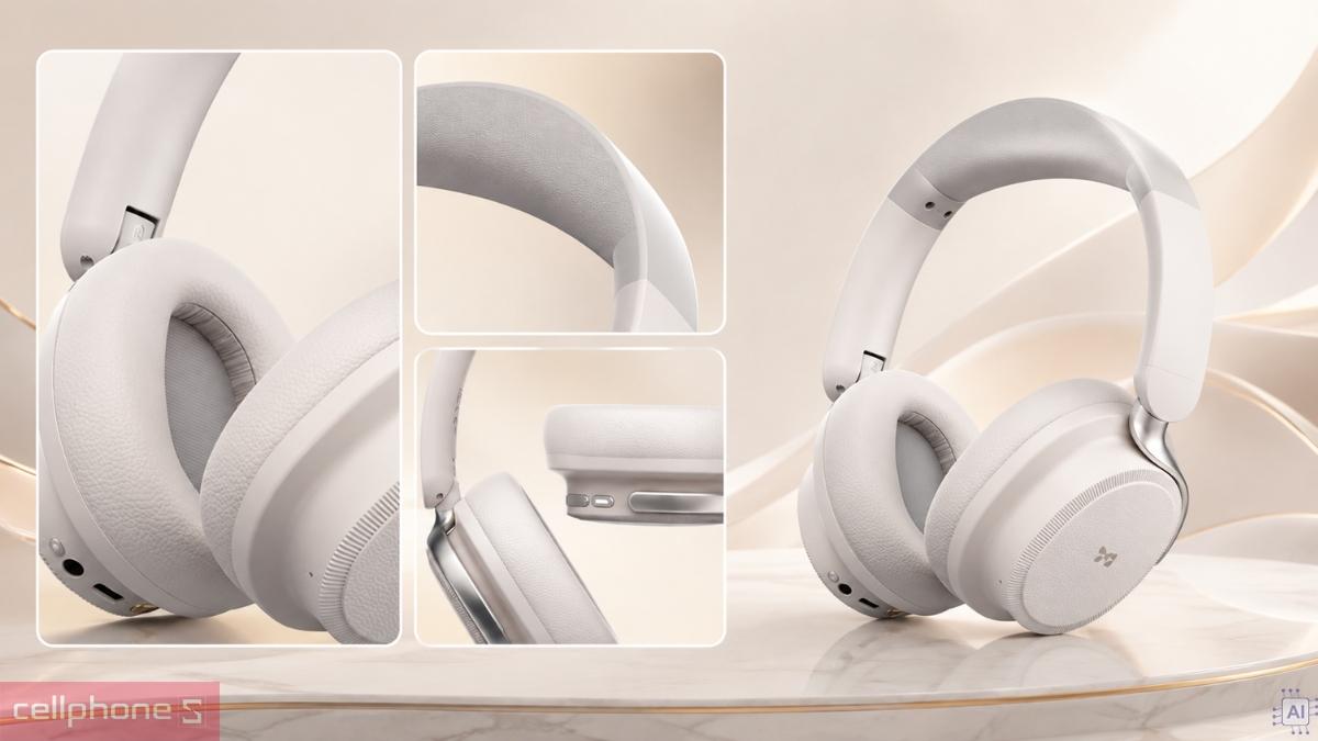 Thiết kế over-ear cùng đệm tai mềm của Tai nghe chụp tai HAVIT SPACE NC01H
