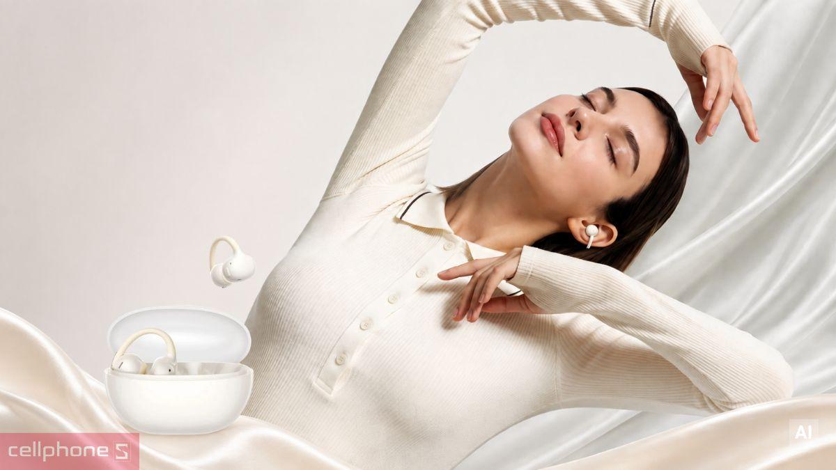 Thiết kế Open-Ear siêu nhẹ với đệm CloudComfort và khung C-Ring