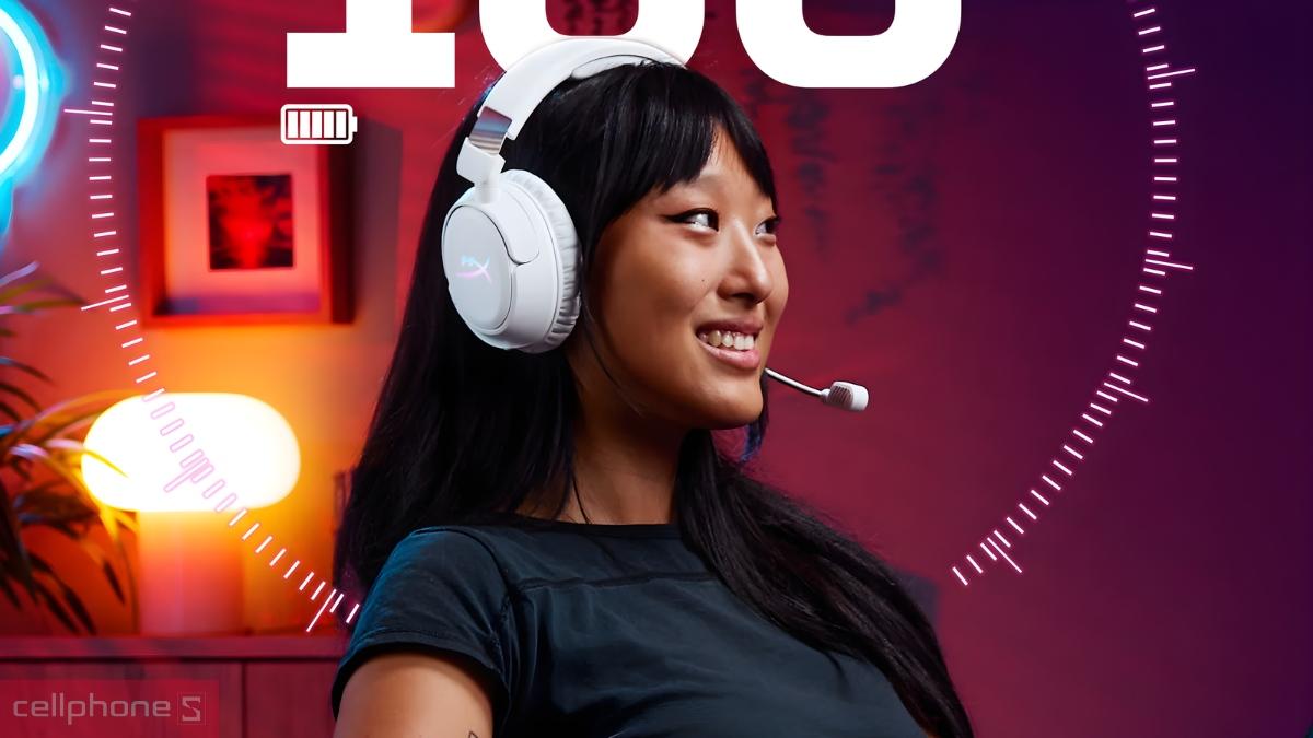 Tai nghe HyperX Cloud Flight 2 Wireless có thời lượng pin lên đến 150 giờ