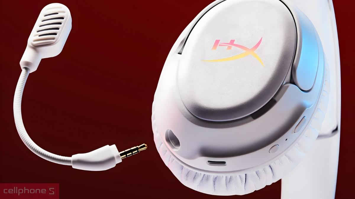 Tai nghe HyperX Cloud Flight 2 Wireless trang bị micro tháo rời cho đàm thoại rõ nét