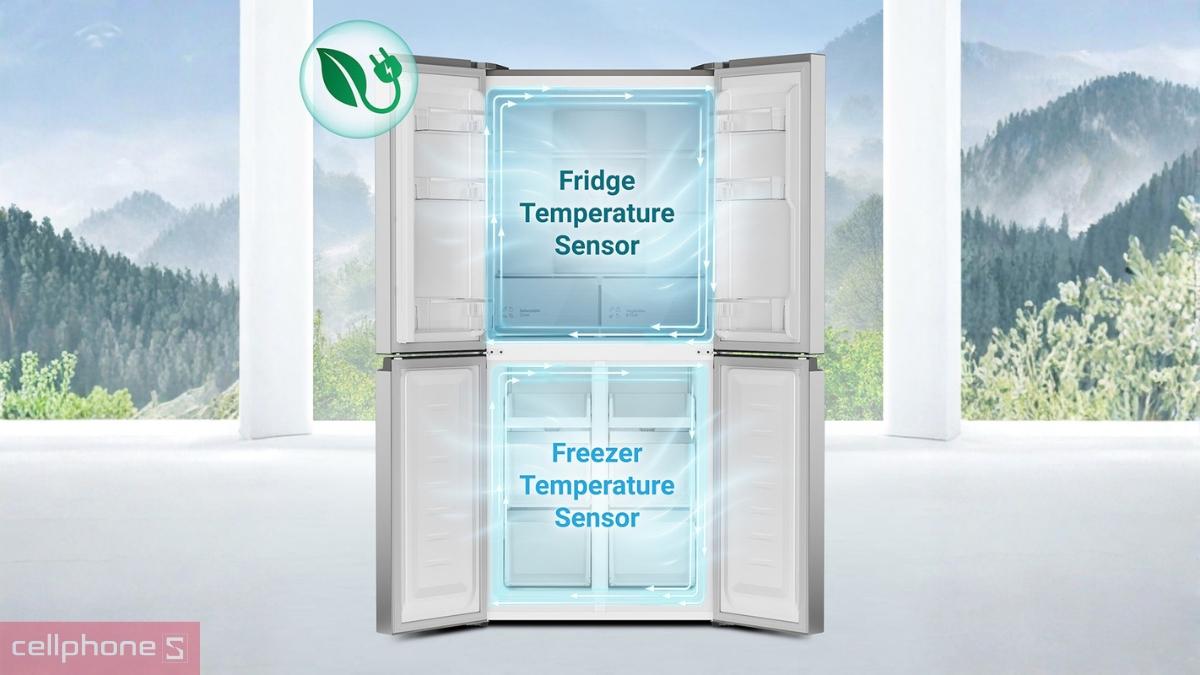 Hệ thống làm lạnh vòng cung trên tủ lạnh Hitachi Multidoor 422L Inverter 2026 HR4N7462DSDXVN