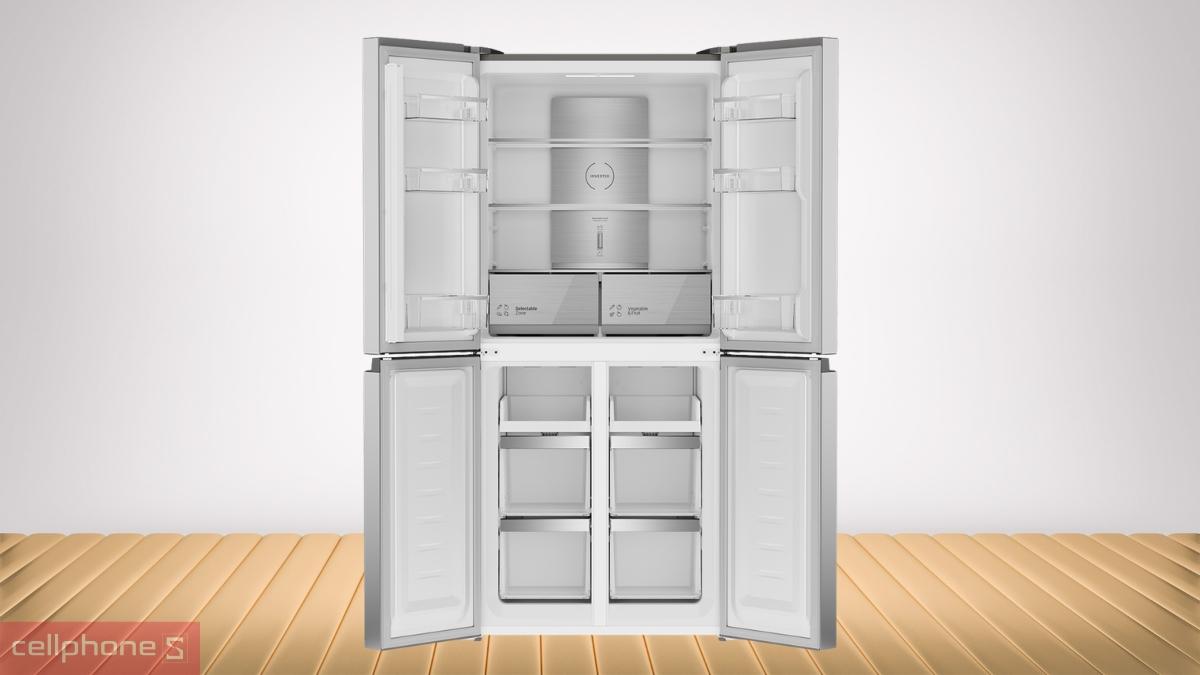Ngăn chứa phân vùng khoa học của tủ lạnh Hitachi Multidoor 422L Inverter 2026 HR4N7462DSDXVN