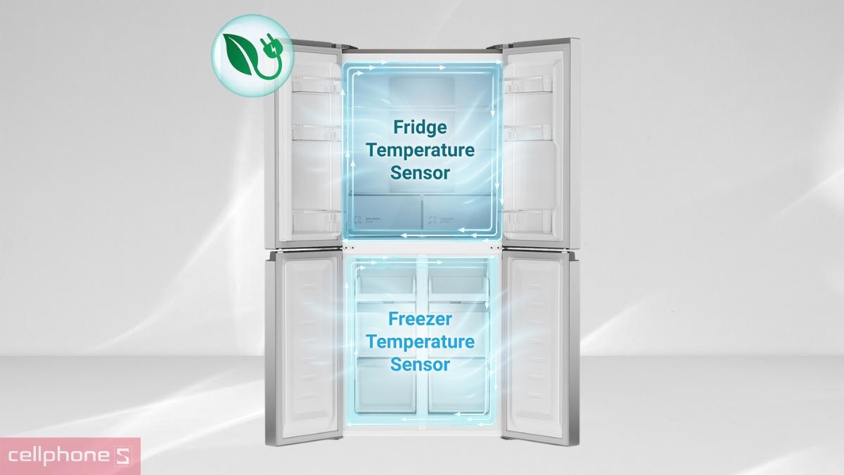 Cảm biến kép trên tủ lạnh Hitachi Multidoor 422L Inverter 2026 (HR4N7462DSGBVN)