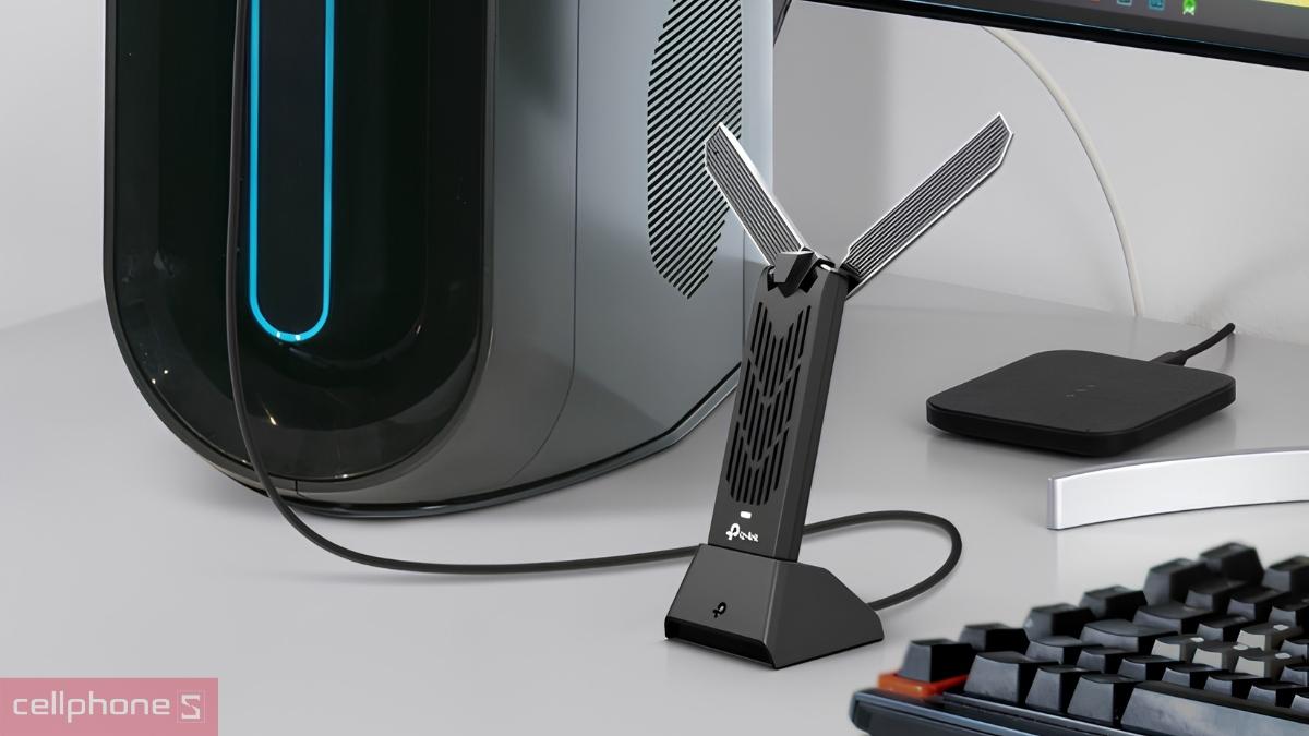 Khả năng truyền tải dữ liệu của USB Wifi 7 BE6500 TP-Link Archer TBE400UH High Gain 3 băng tần