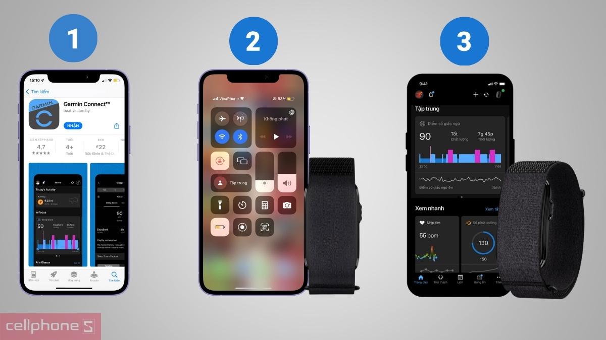 Quy trình kết nối vòng đeo tay thông minh Garmin CIRQA L-XL  với ứng dụng