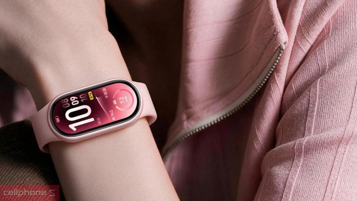 Hình ảnh thực tế Xiaomi Mi Band 11 màu hồng với thiết kế trẻ trung nữ tính