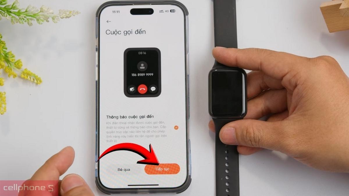Cấp quyền thông báo và vị trí để hoàn tất kết nối Xiaomi Mi Band 11
