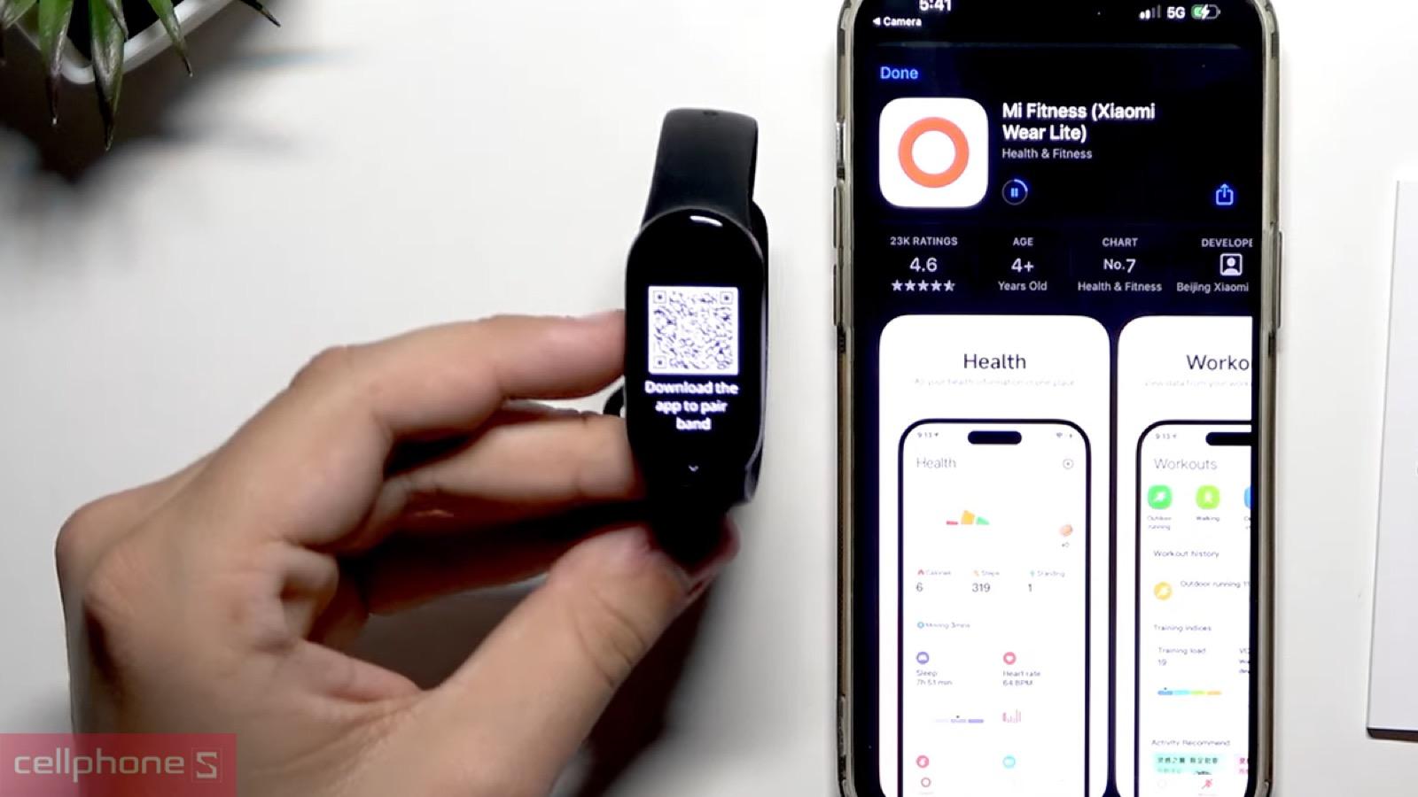 Giao diện ứng dụng Mi Fitness kết nối vòng đeo tay thông minh Xiaomi Mi Band 11 Active
