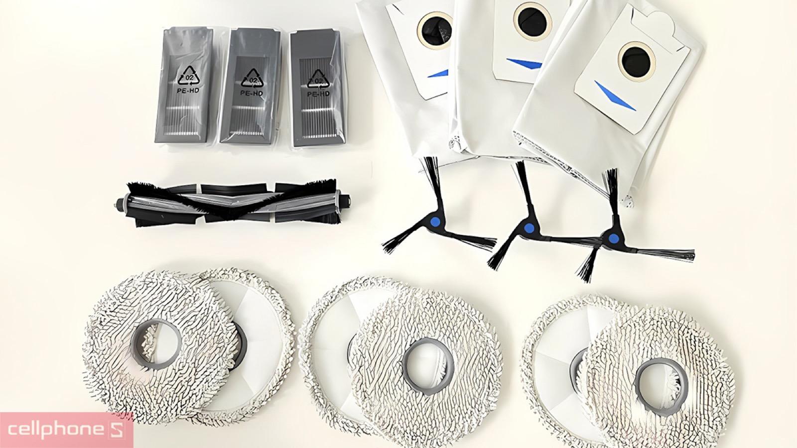 Trọn bộ 5 loại phụ kiện thay thế của Bộ phụ kiện cho Robot Ecovacs X2 Omni/X2 Combo