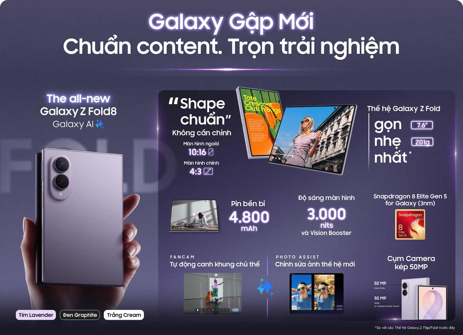 Samsung Galaxy Z Fold 8 Ultra và Z Fold 8 là 2 sản phẩm khác nhau Desktop