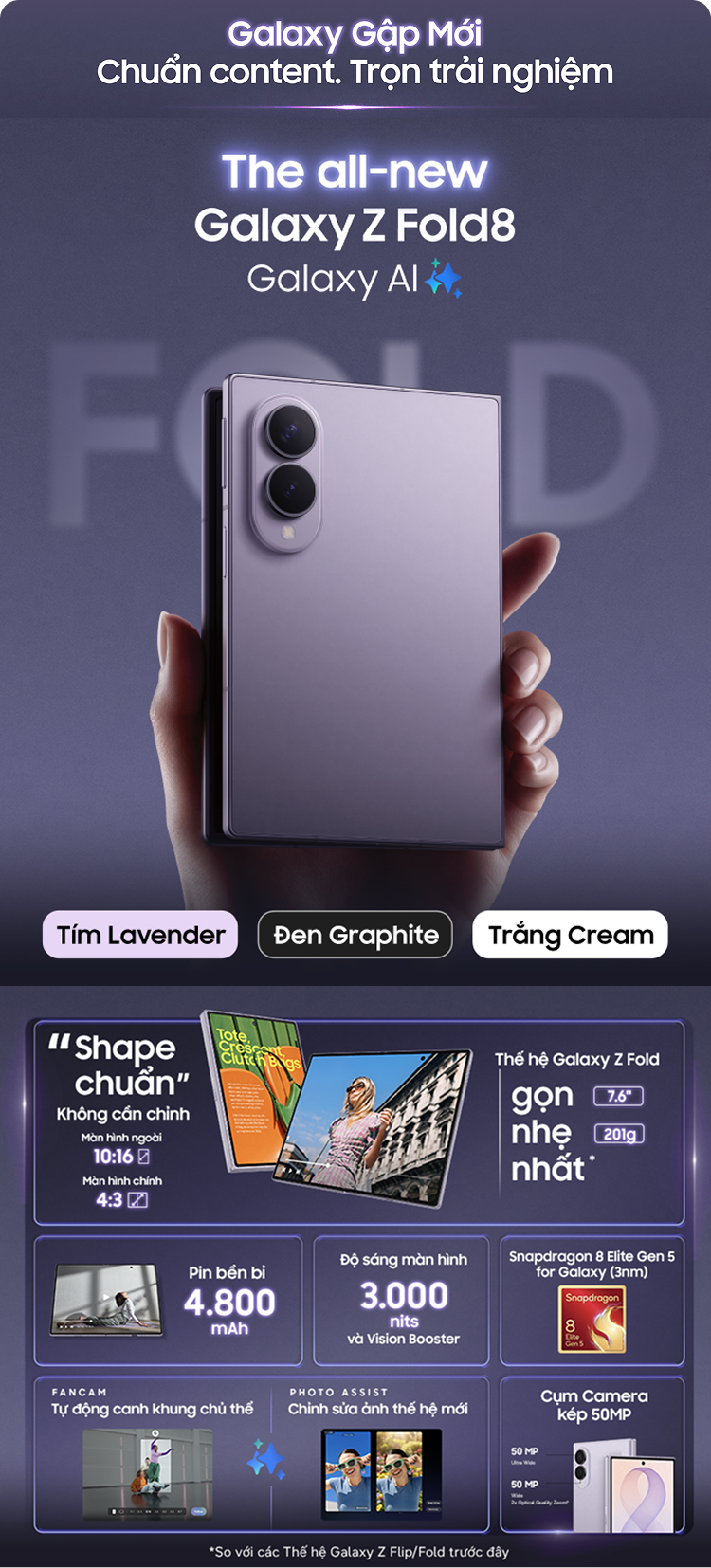 Samsung Galaxy Z Fold 8 Ultra và Z Fold 8 là 2 sản phẩm khác nhau Mobile