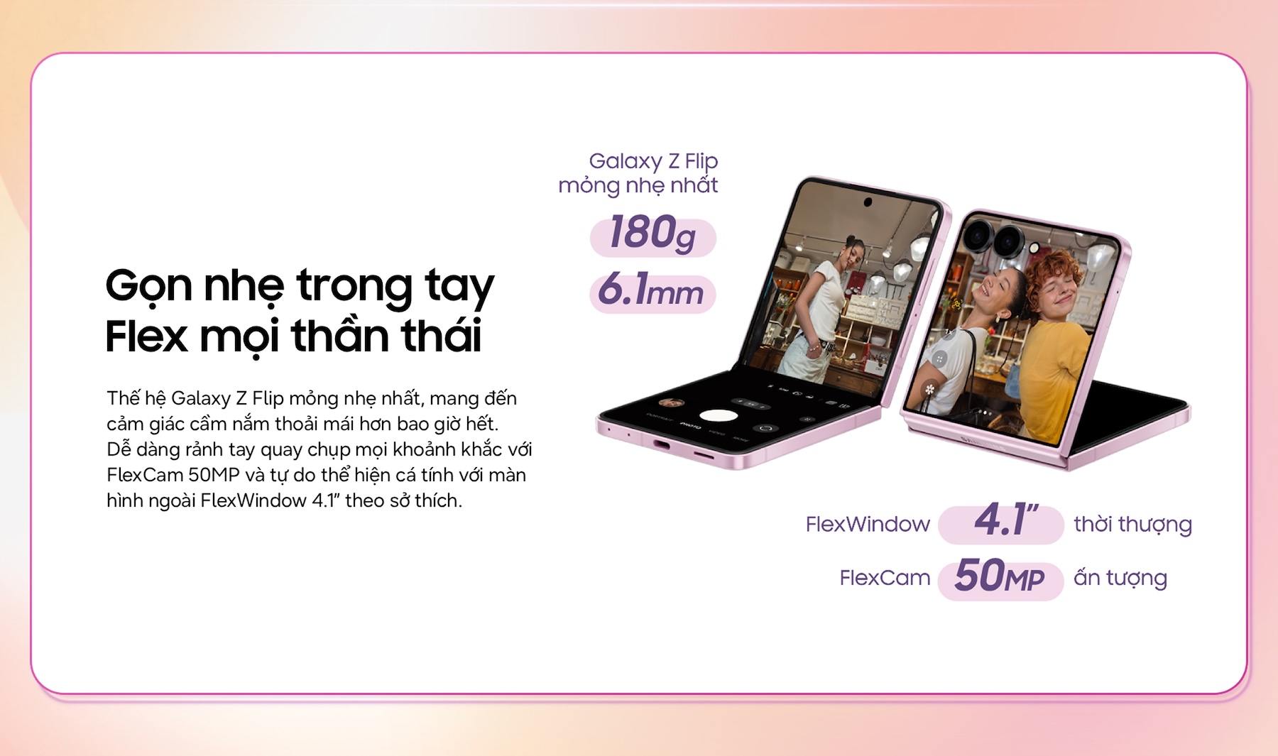 Điện thoại Samsung Z Flip 8 siêu mỏng, thời thượng Desktop
